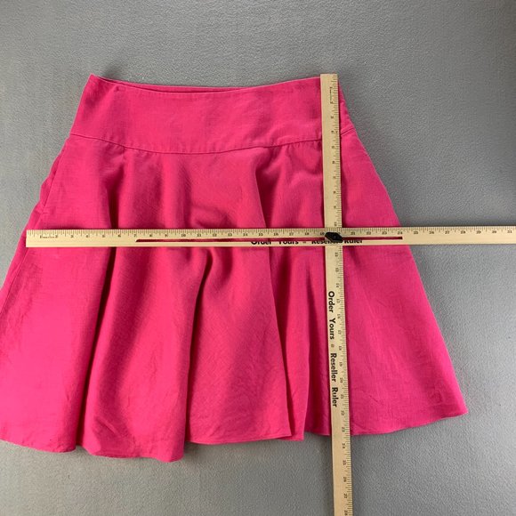 **SOLD**Lauren Ralph Lauren LRL Womens Skirt 12 Pink Linen Skater Flare Pockets - Picture 7 of 10